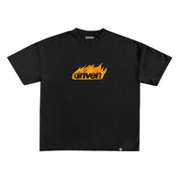 WD "Flame" Oversized Tee In Black