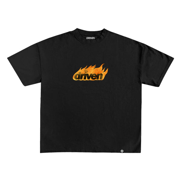 WD "Flame" Oversized Tee In Black
